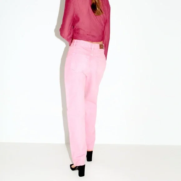 Zara Pink High Rise Jeans - Picture 3 of 6